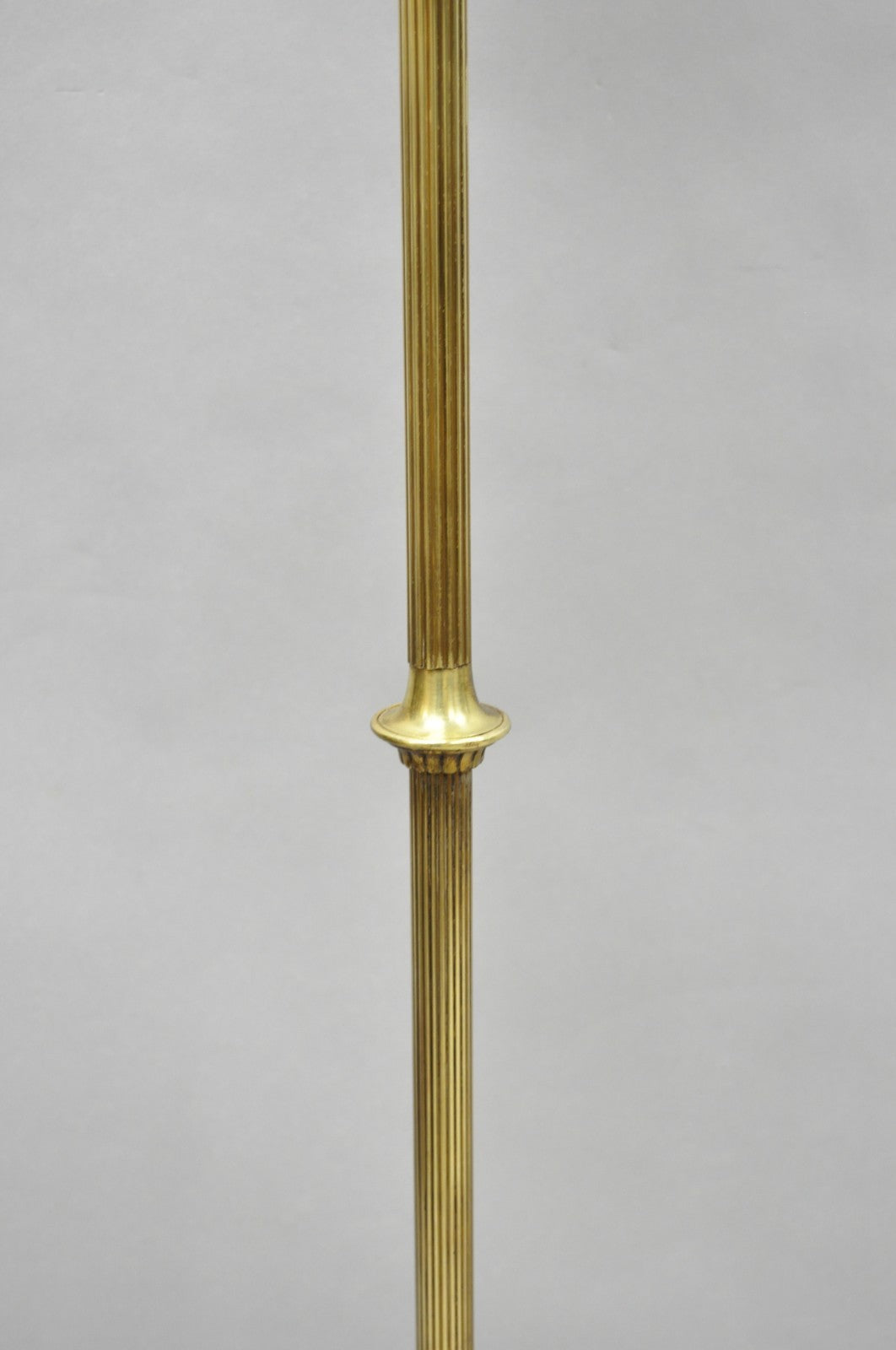 Antique Art Deco Brass & Green Onyx Paw Foot Victorian Pole Floor Lamp