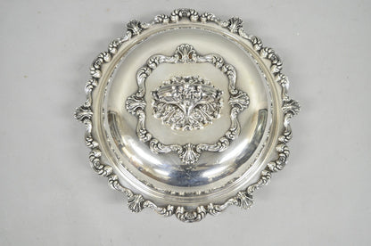 Vintage W&SB Victorian Silver Plated Ornate Round Lidded Vegetable Serving Dish