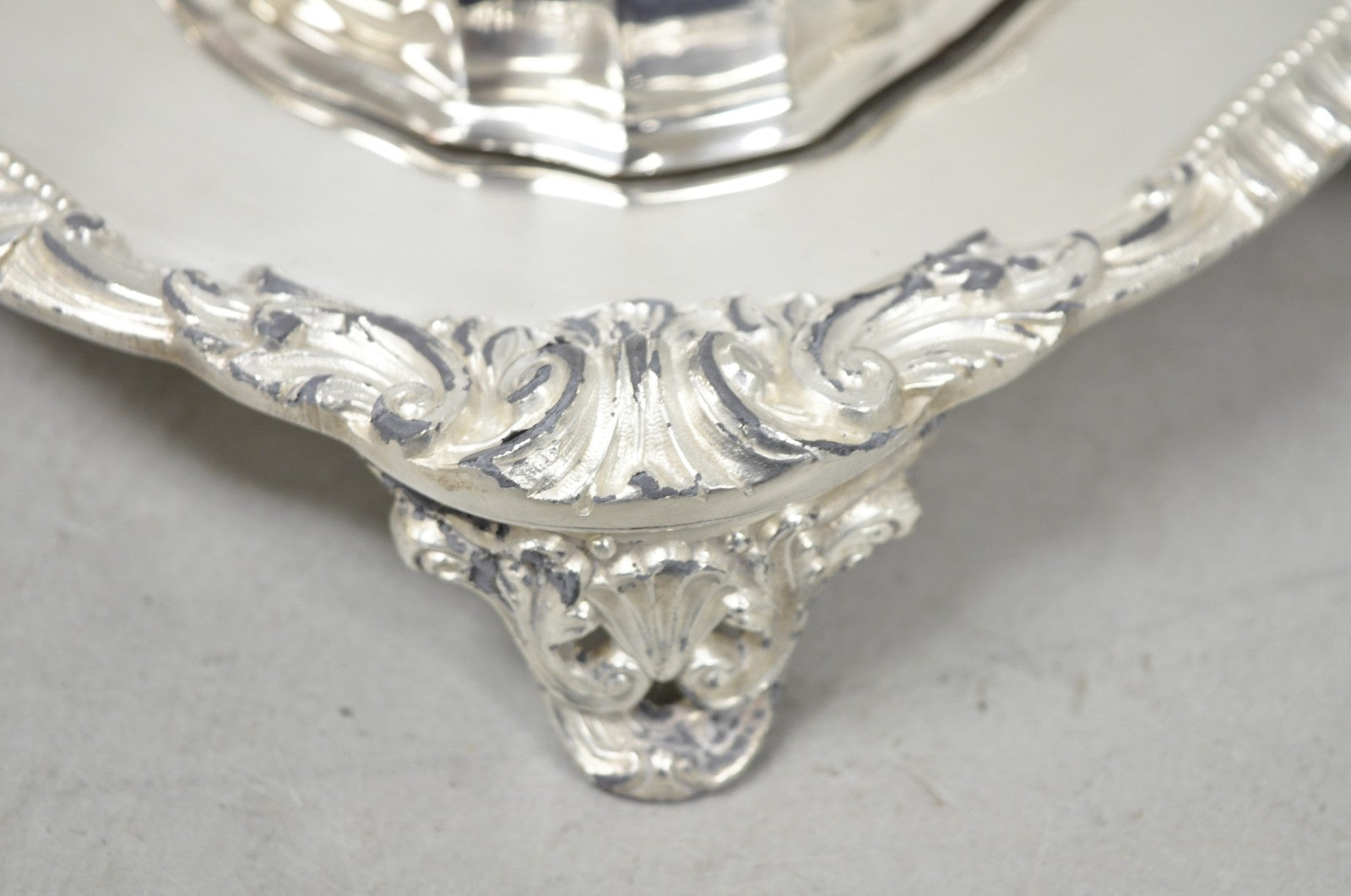 Vintage Victorian Silver Plated Meat Serving Platter Tray w/ Covered Dishes