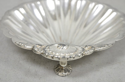 Vintage English Regency Style Silver Plated Small Clam Shell Trinket Dish