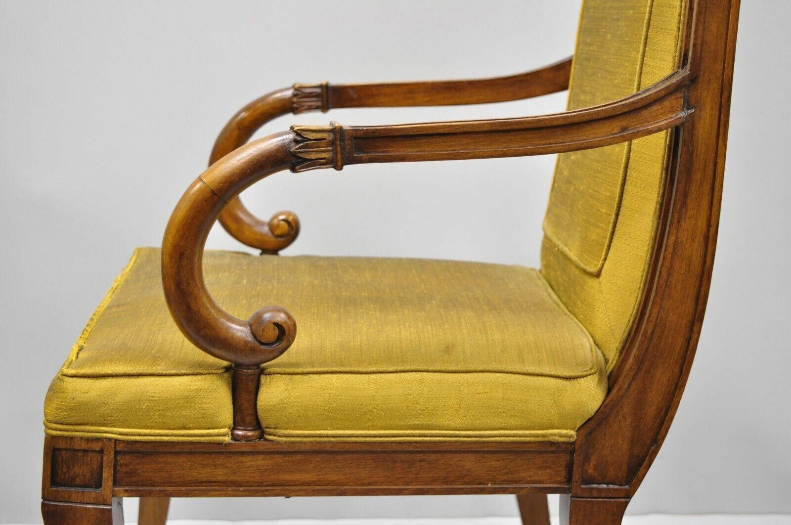Karges French Regency Style Klismos Saber Leg Walnut Dining Chair - Set of 6