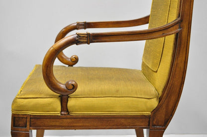 Karges French Regency Style Klismos Saber Leg Walnut Dining Chair - Set of 6