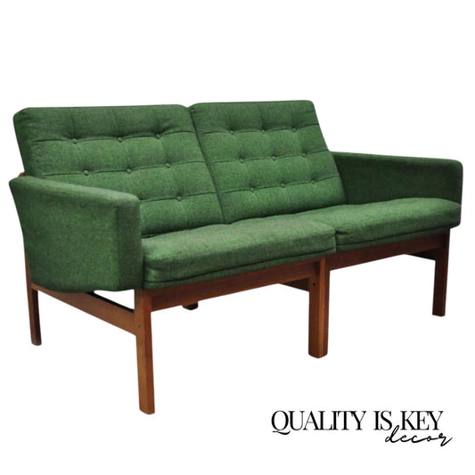 Gjerlov Knudsen & Torben Lind for France & Son Green Teak Moduline Loveseat Sofa