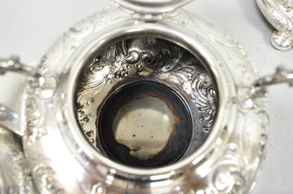 Antique Barker Ellis English Victorian Silver Plated Tea Set w/Tray - 7 Pc Set
