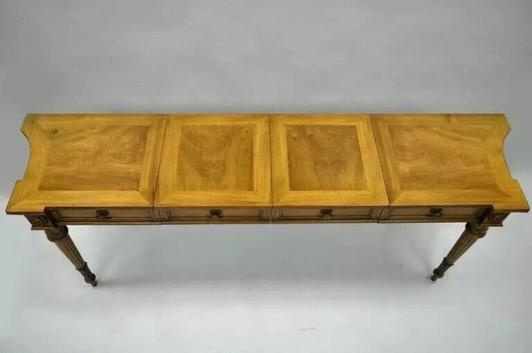 Vintage Karges Walnut French Regency Style Extension Server Console Sofa Table