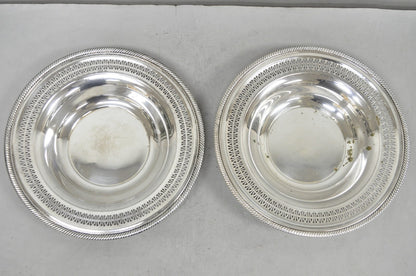 Vintage WM Rogers 835 Silver Plated Round Collection Plate Serving Dish - a Pair
