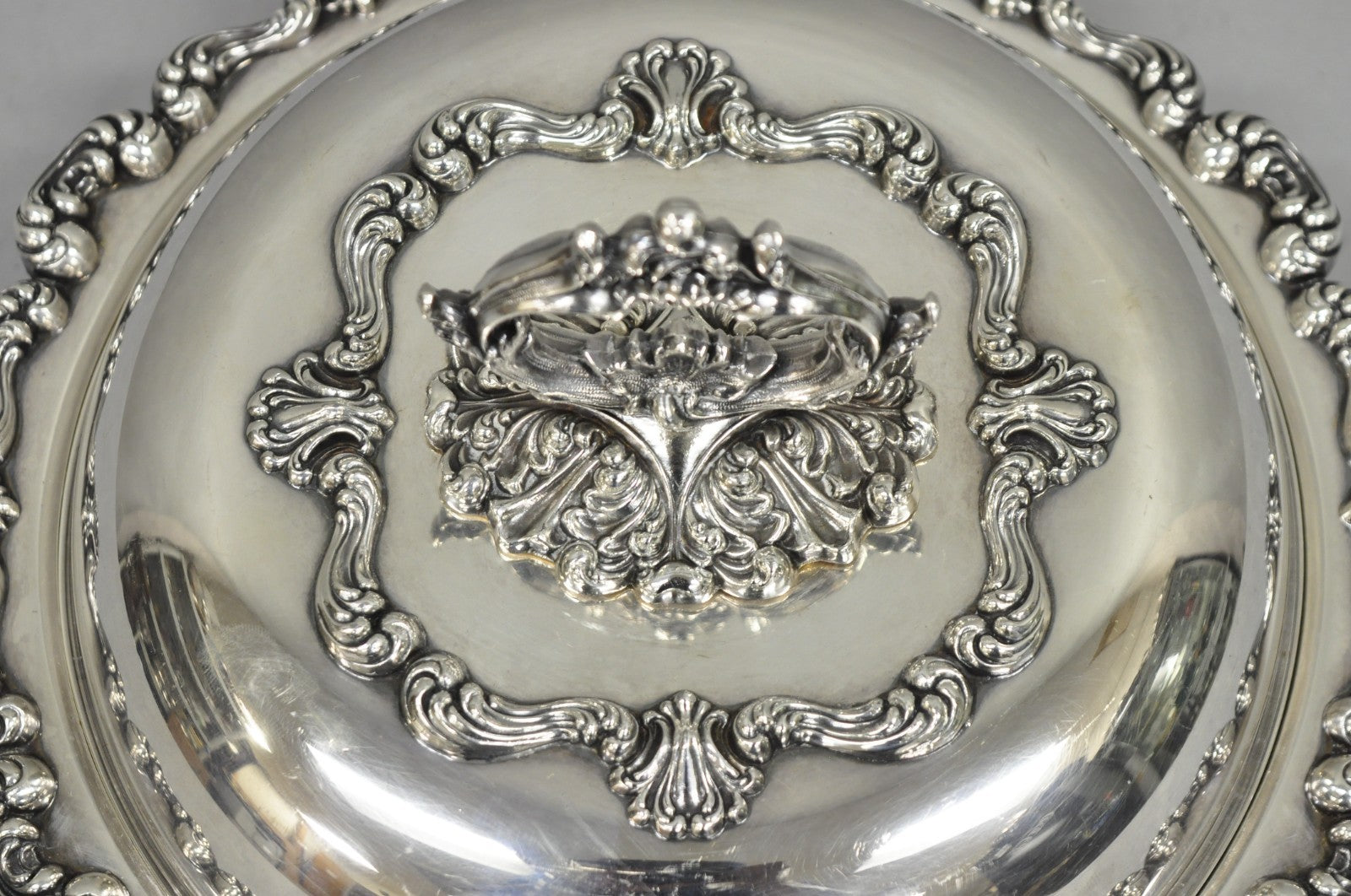 Vintage W&SB Victorian Silver Plated Ornate Round Lidded Vegetable Serving Dish