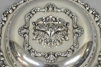 Vintage W&SB Victorian Silver Plated Ornate Round Lidded Vegetable Serving Dish