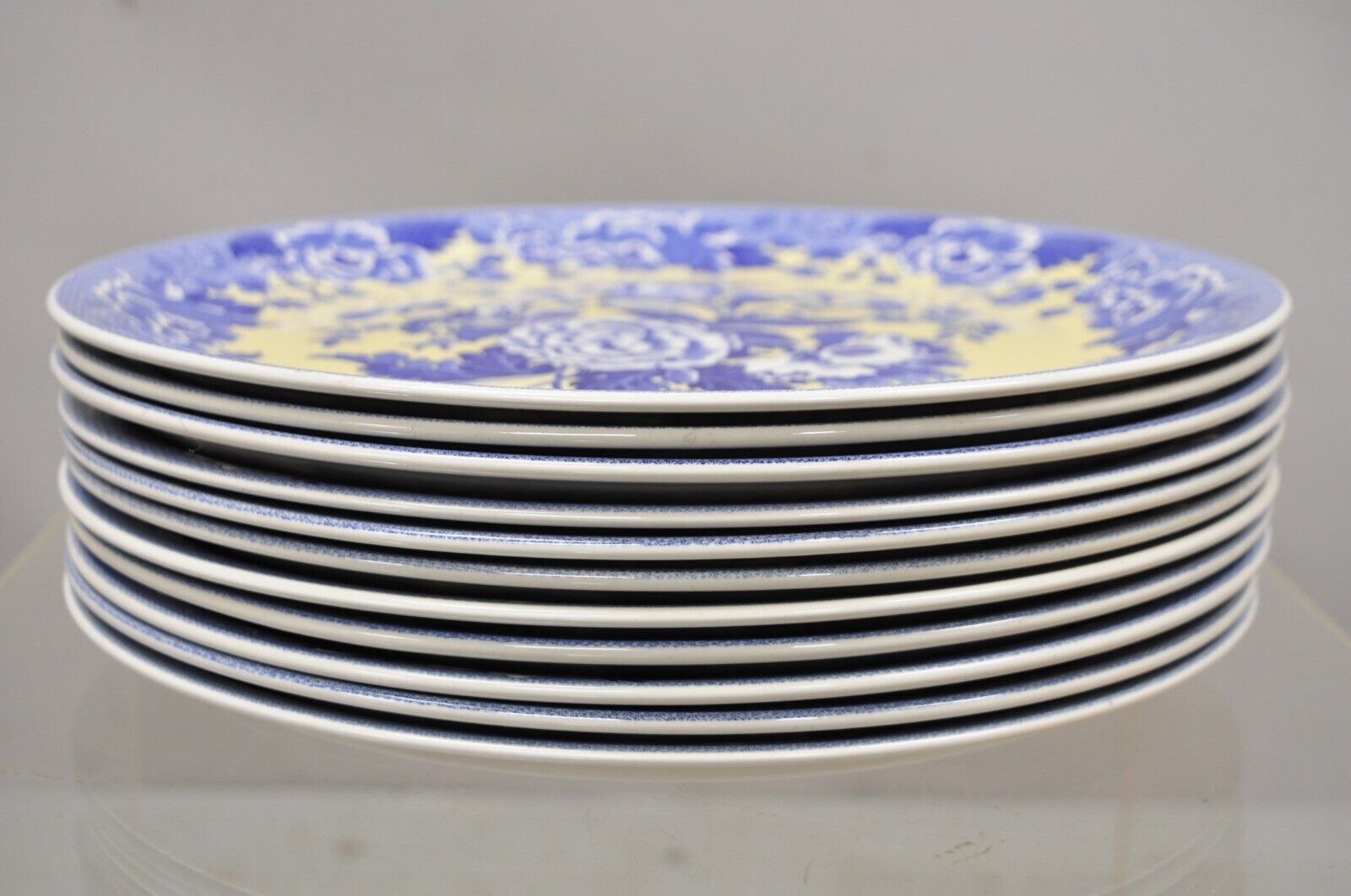 Spode 13" Garden Collection Flowers Poppy Blue Yellow Platter Plate