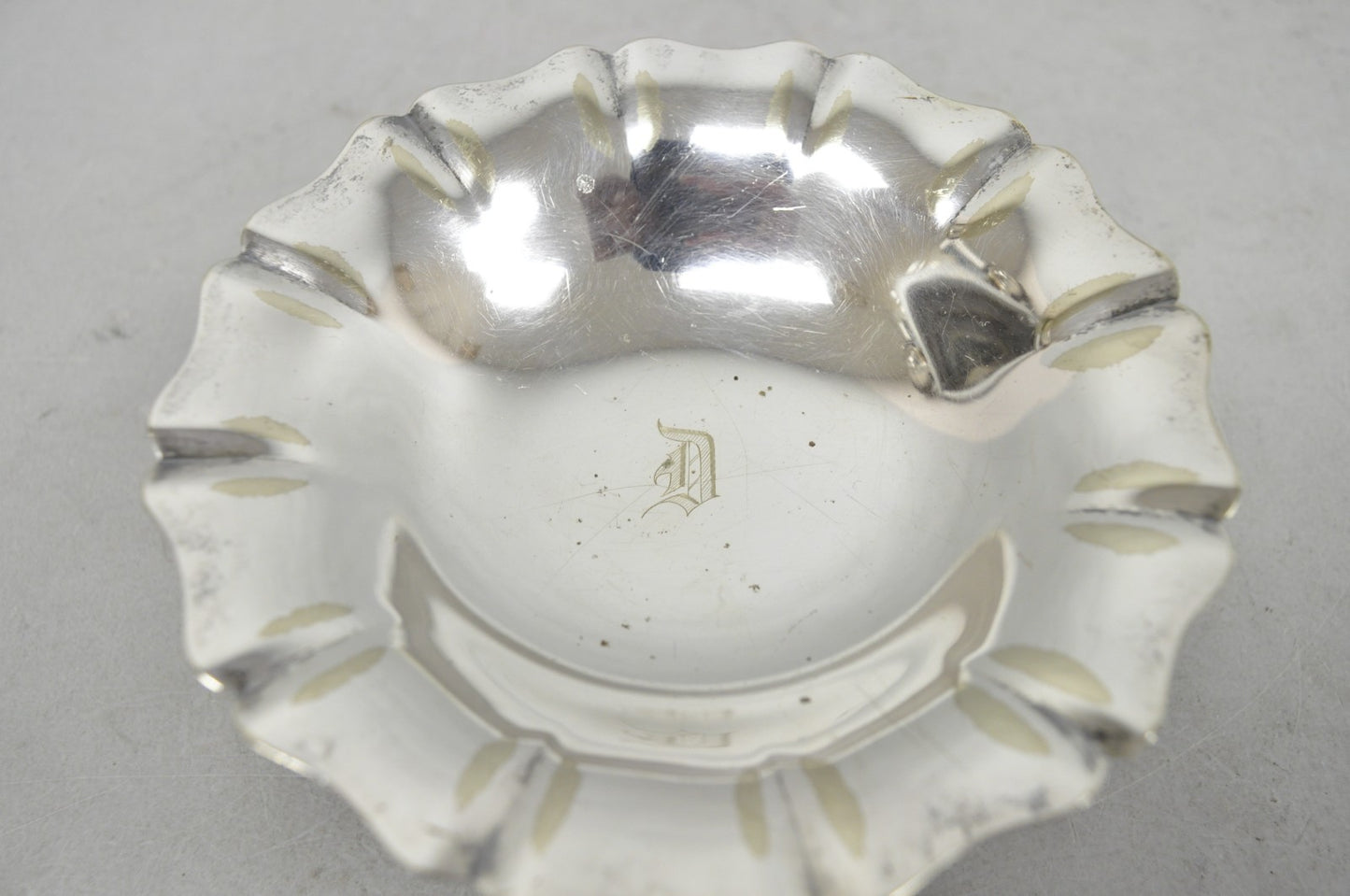 Antique "D" Monogram Victorian Homan Plate Shannon Silver Plated Compote Dish