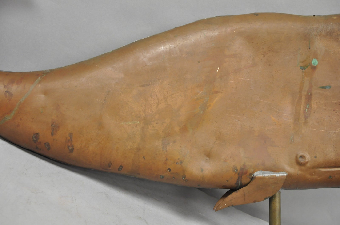 Antique Arts & Crafts Moby Dick "Whale" Copper Metal 37" Weathervane