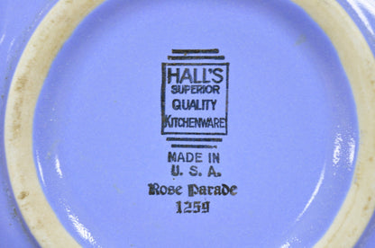 Vintage Hall's "Rose Parade" 1259 Blue Ceramic Nesting Mixing Bowls - Set of 3