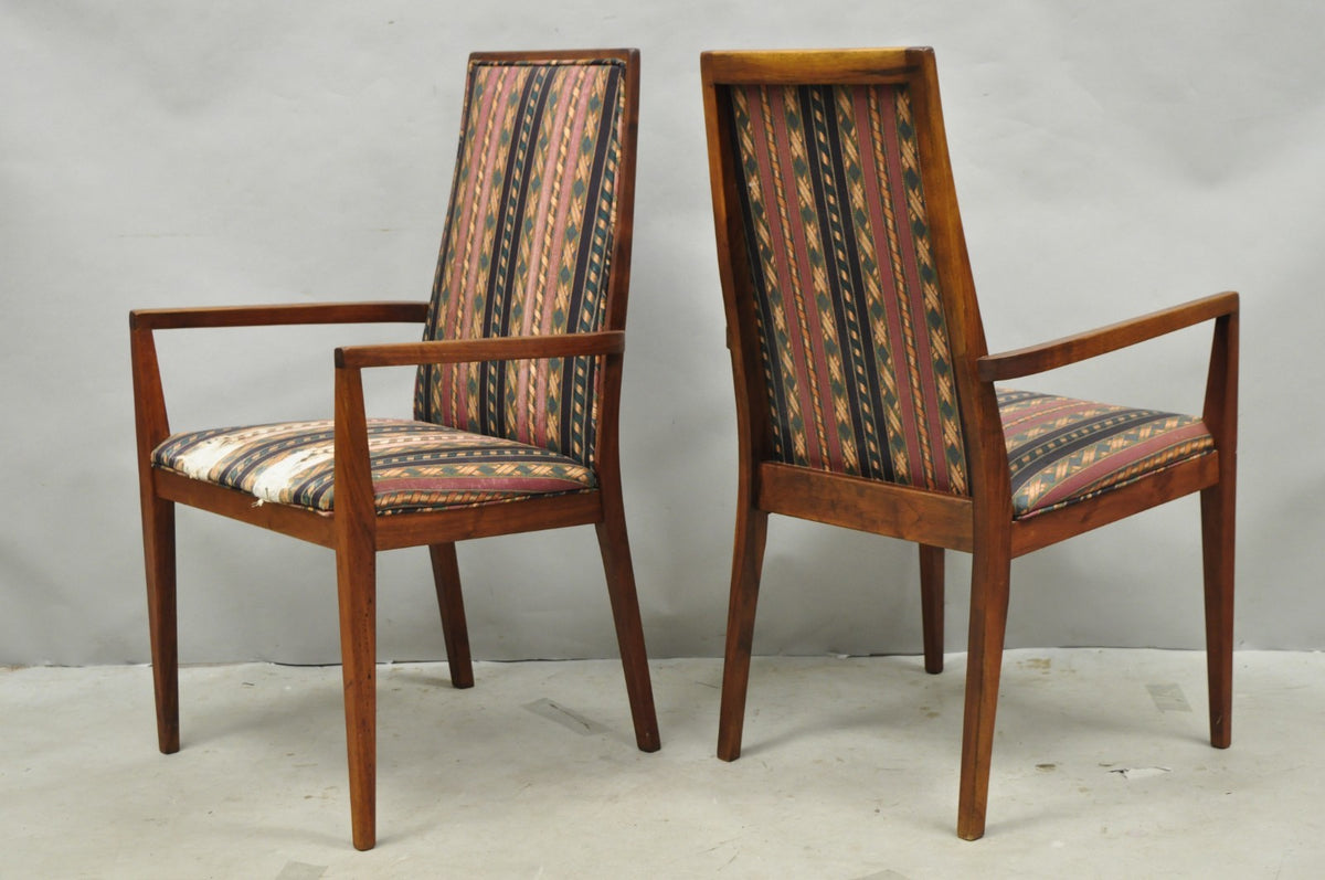 Vintage Mid Century Modern Walnut Dining Room Chairs by Dillingham - Set of 6