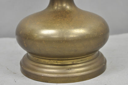 Vintage Chapman French Country Brass Tole Metal Bouillotte Desk Table Lamp