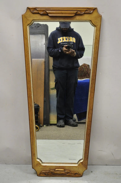 Vintage Italian Hollywood Regency Ribbon Scroll Carved Wood Wall Mirror - a Pair