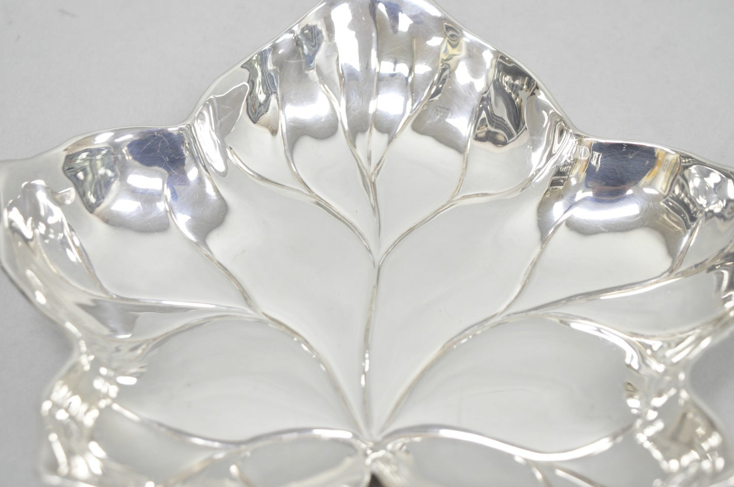 Vintage WMF Germany Large Silver Plated Maple Leaf 12" Trinket Candy Dish Bowl