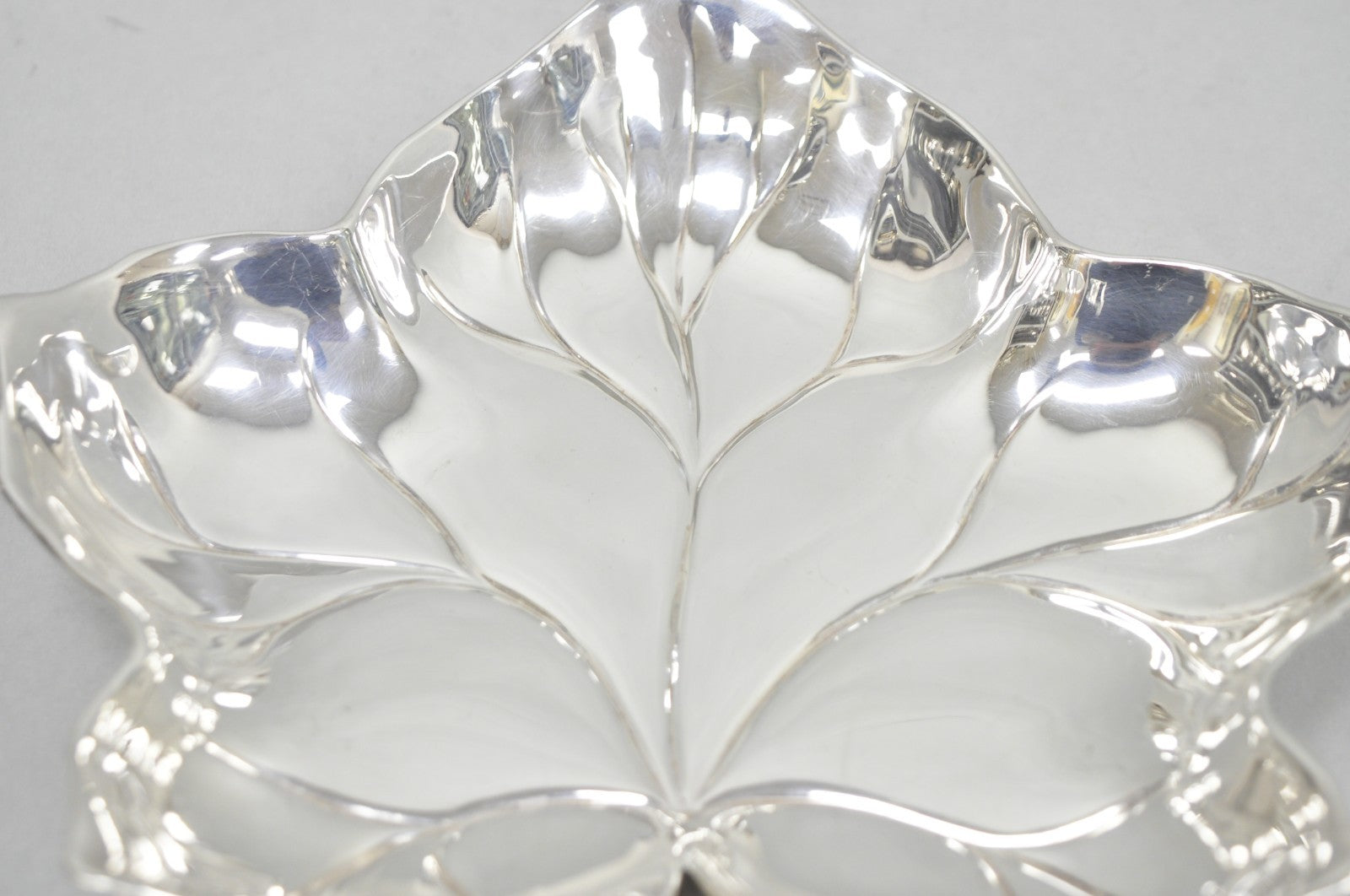 Vintage WMF Germany Large Silver Plated Maple Leaf 12" Trinket Candy Dish Bowl