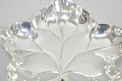Vintage WMF Germany Large Silver Plated Maple Leaf 12" Trinket Candy Dish Bowl