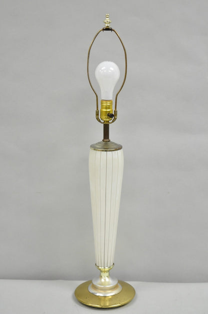 Vintage Italian Mid Century Modern Tapered Glass Art Deco Table Lamp