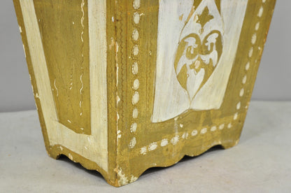 Vintage Italian Florentine Hollywood Regency Gilt Giltwood Wastebasket Trash Can