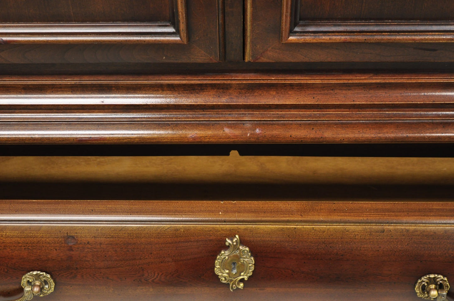 Century Furniture Cardella Cherry Wood Bombe Armoire Wardrobe Dresser TV Cabinet