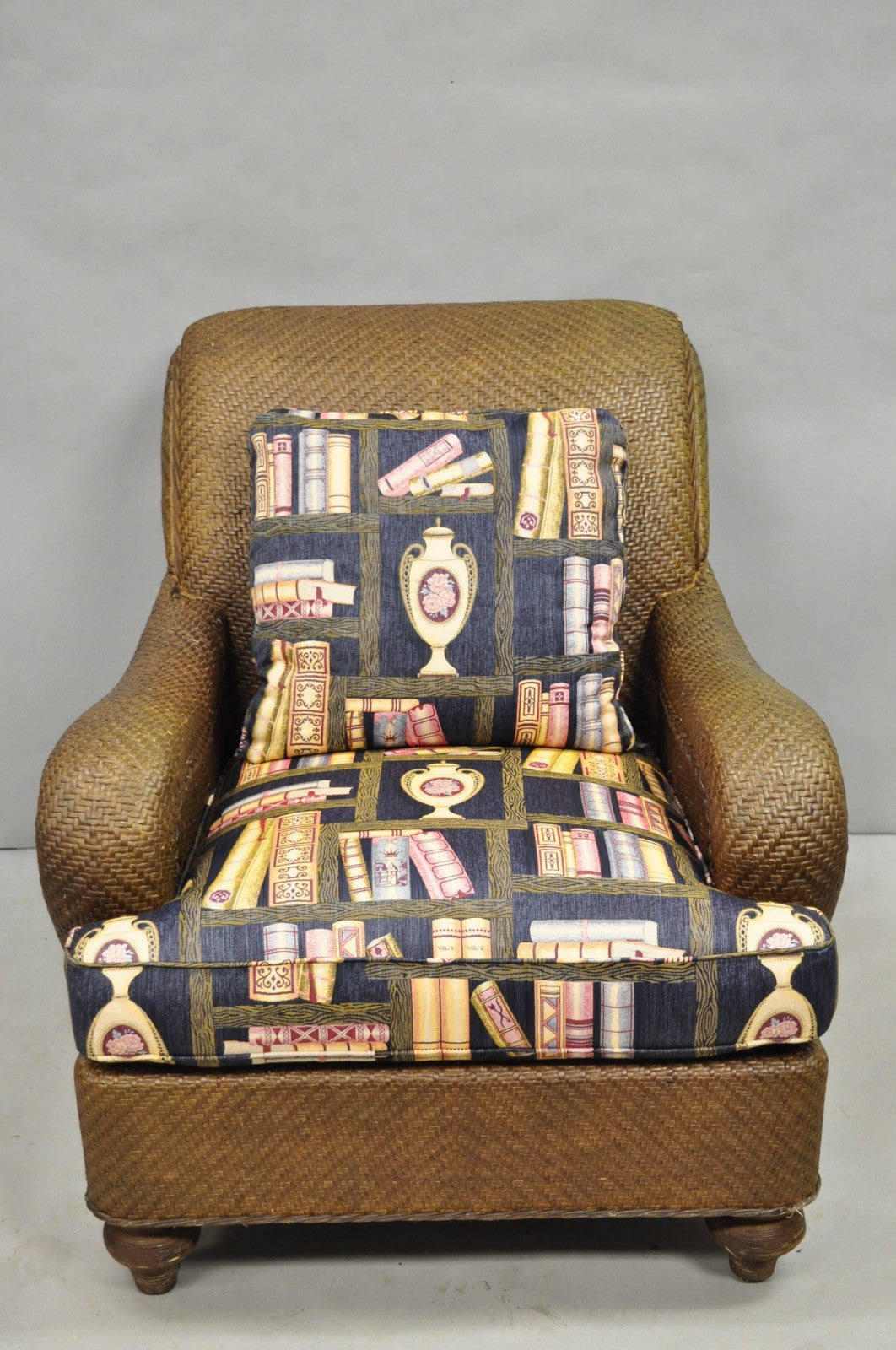 Mark Hampton Collection Hickory Chair Wicker Rattan Lounge Club Chair & Ottoman