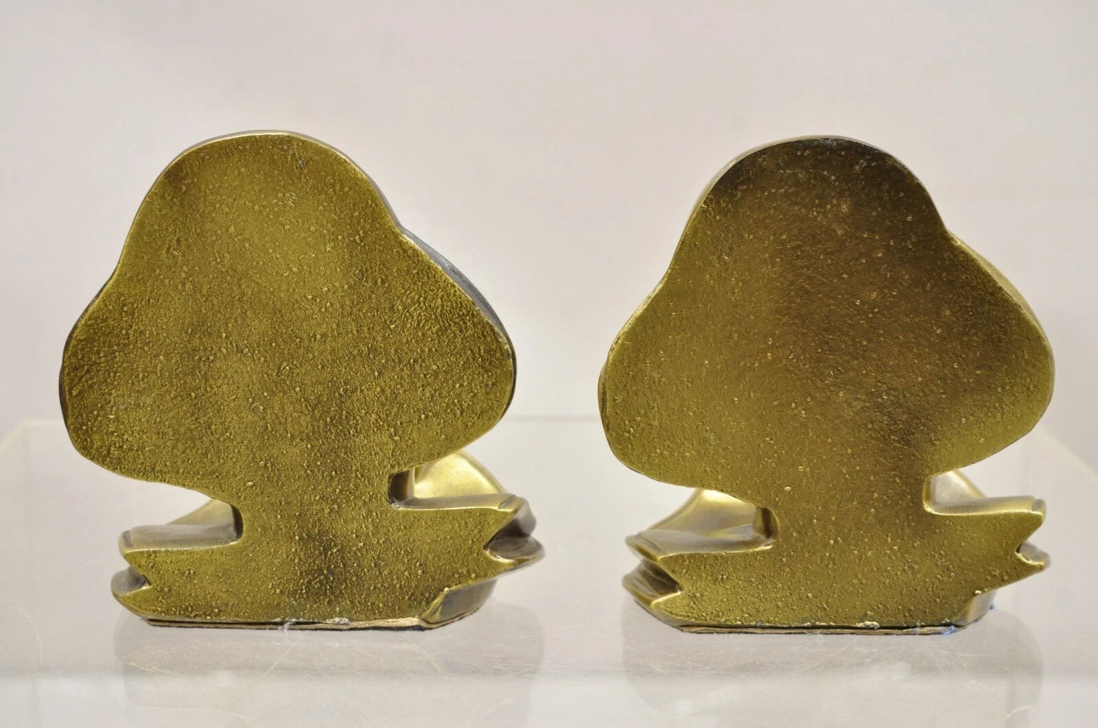 Vintage PM Craftsman Art Deco Brass Figural Clown Head Bookends - A Pair