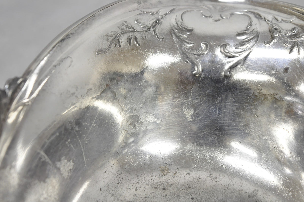 Antique Christofle Gallia French Art Nouveau Silver Plated Fruit Basket w Handle