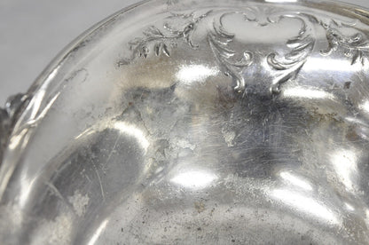 Antique Christofle Gallia French Art Nouveau Silver Plated Fruit Basket w Handle