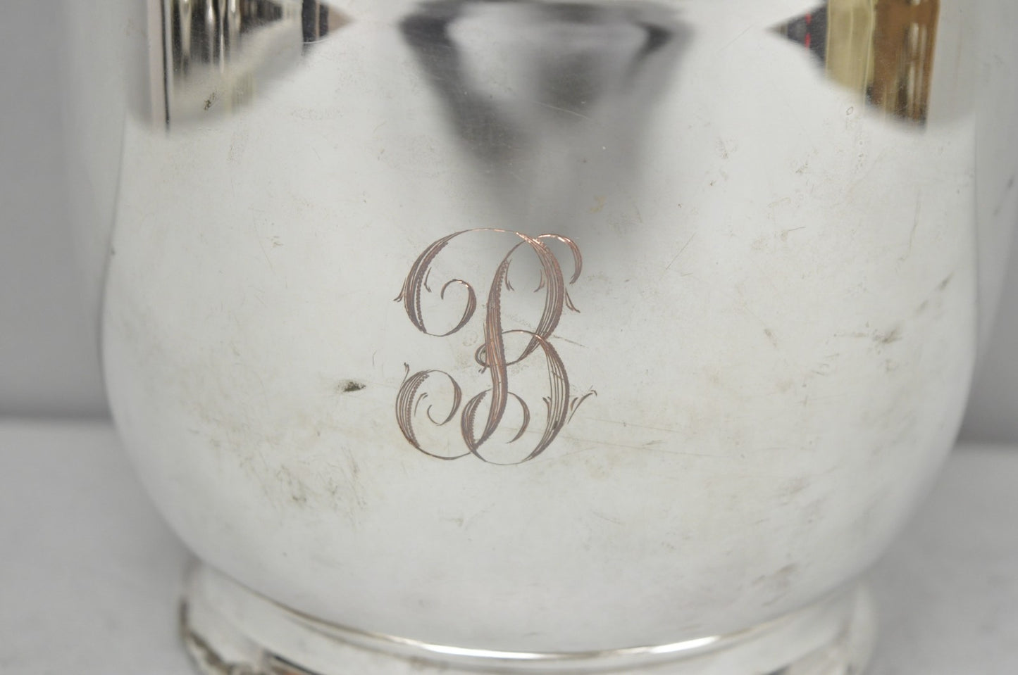 Vintage Victorian Silver Plated Reticulating Hinge Ice Bucket w/ "B" Monogram