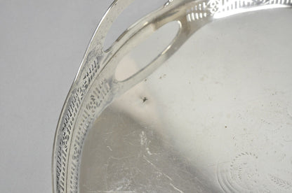 Antique English Sheffield Edwardian Silver Plated Oval Serving Platter Tray