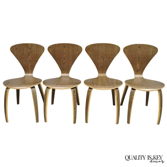 Contemporary Modern Bent Plywood Pretzel Style Dining Chairs  - Set of 4