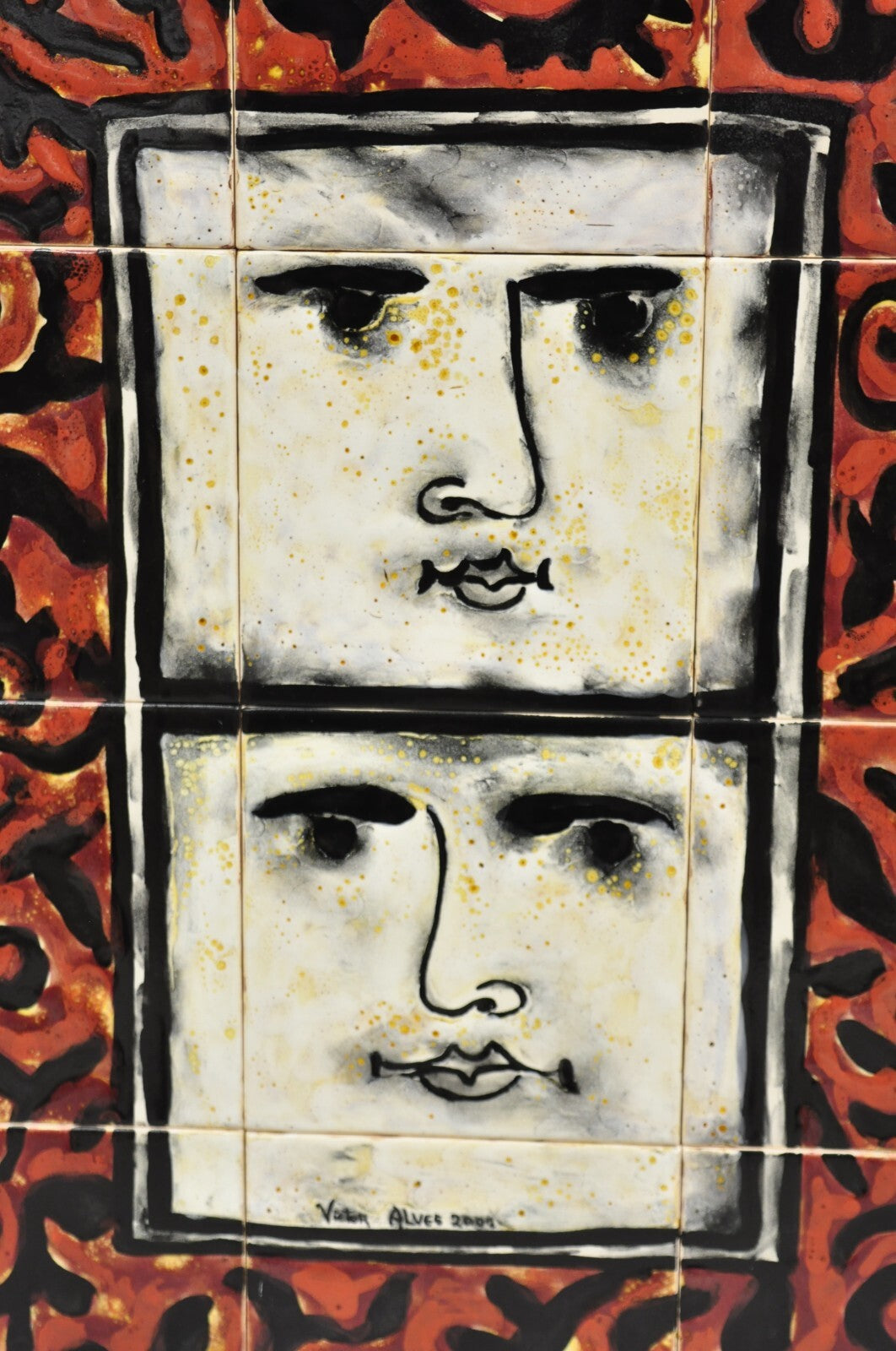 Modern Pablo Picasso Style Ceramic Tile Wall Art Set, Victor Alves 2009 - 3 Pcs