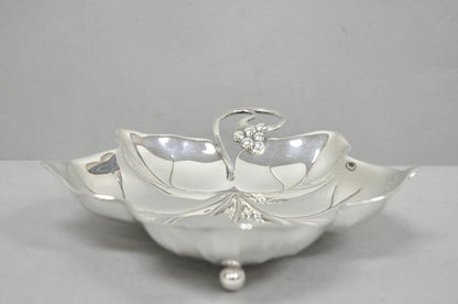 Vintage WMF Germany Small Silver Plated Maple Leaf  9" Trinket Candy Dish Bowl