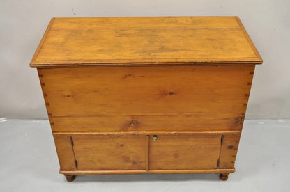 19th C. French Country Primitive Pine Wood 2 Tier Dovetailed Farmhouse Dough Box