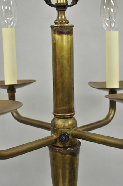 Vintage Tommi Parzinger Style Ceramic Painted "Candles" Brass MCM Table Lamp