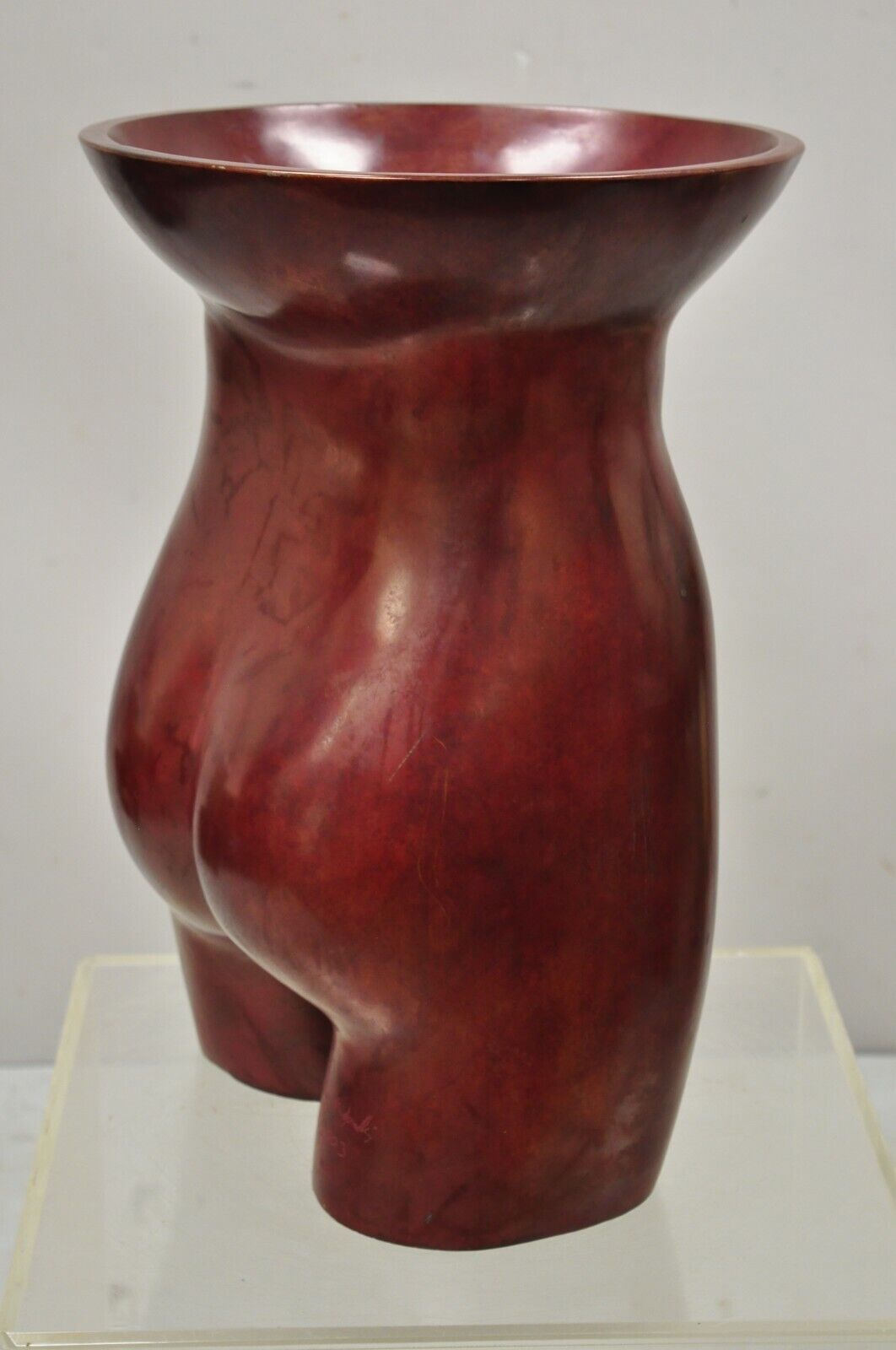 Gary Spradling (1951-2006) Bronze Nude Female Torso Art Sculpture Burnished Red