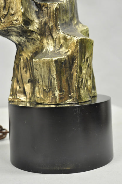 Vintage Richard Barr for Laurel Brutalist Mid Century Modern Metal Table Lamp