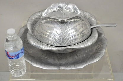 Vintage Arthur Court 1979 Cabbage Lettuce Tureen Serving Bowl Spoon Platter 3 pc
