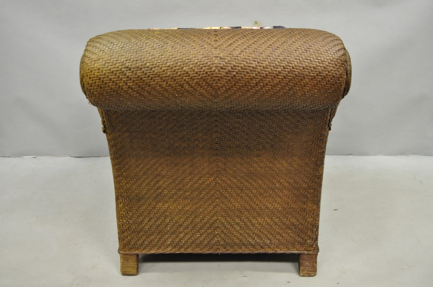 Mark Hampton Collection Hickory Chair Wicker Rattan Lounge Club Chair & Ottoman