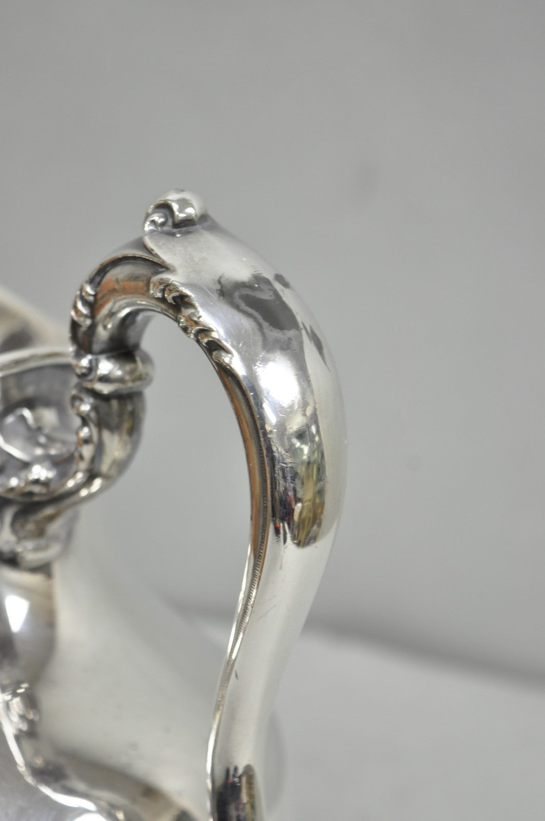 Vintage Poole Victorian Silver Plated Bulbous Footed Water Pitcher w/ Ice Lip