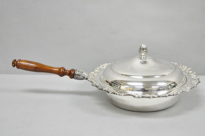 Vintage English Victorian Silver Plated Covered Chafing Dish Serving Platter