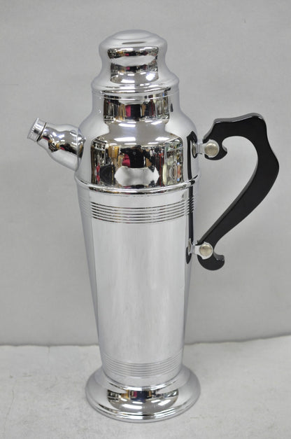 Vintage Art Deco Style Silver Plated Martini Bar Cocktail Shaker Pitcher