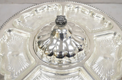 Vintage Victorian Silver Plated Lazy Susan Revolving Serving Platter Tray