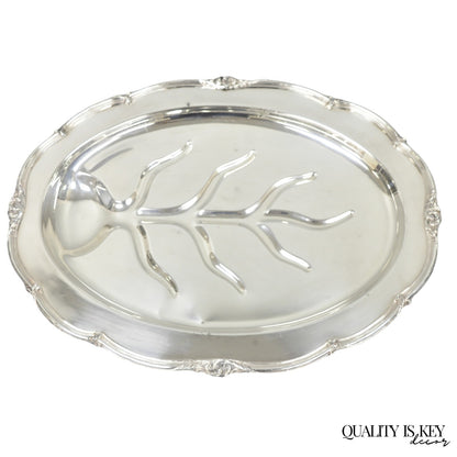 Vintage Amston Victorian Silver Plated Meat Cutlery Oval Serving Platter Tray