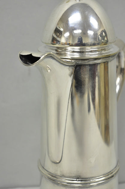 Antique English Regency Silver Plated Flagon Pitcher w/ Heart Handle