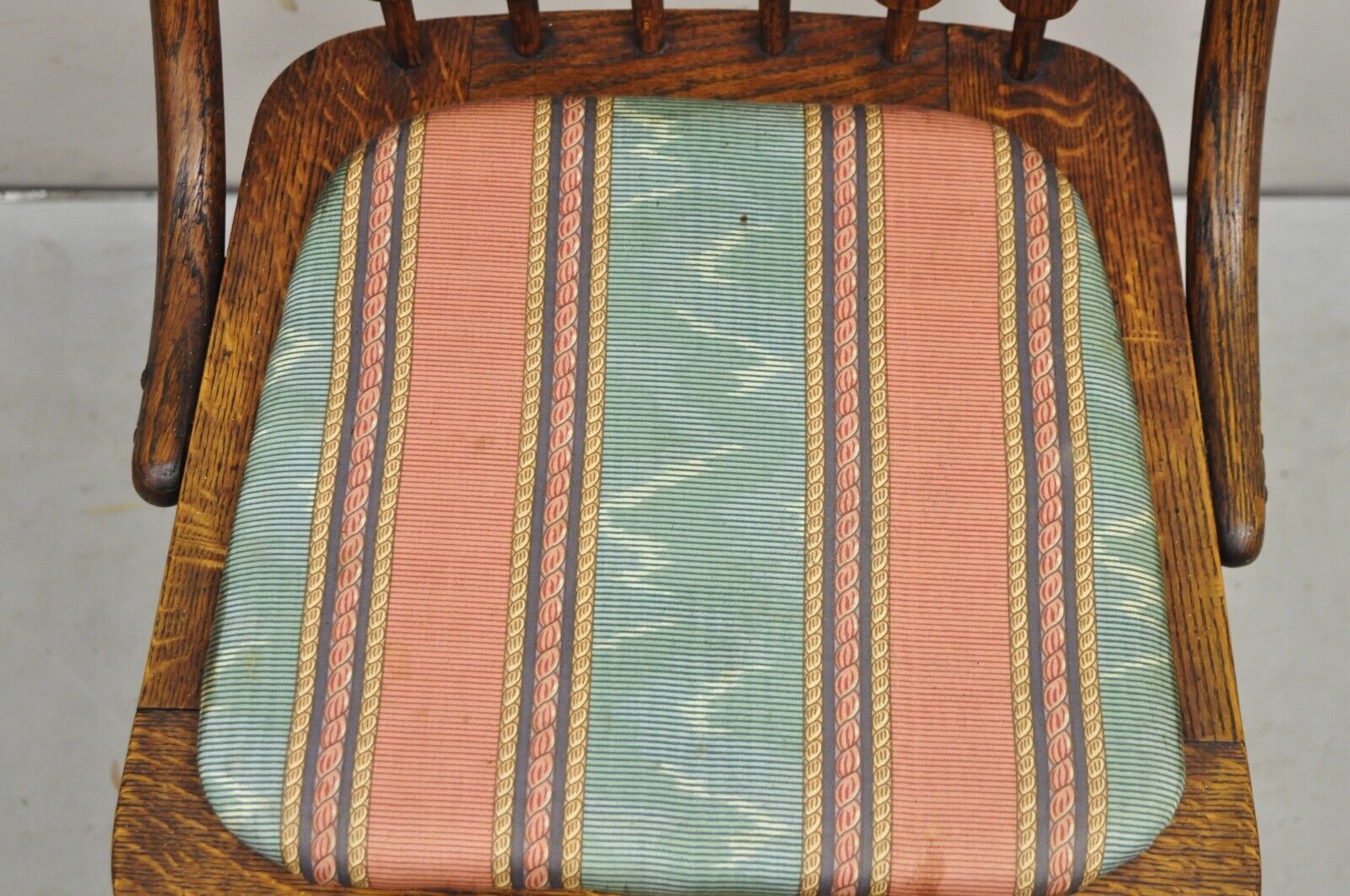 Antique Mission Arts & Crafts Oak Bentwood Slat Back Dining Side Chair