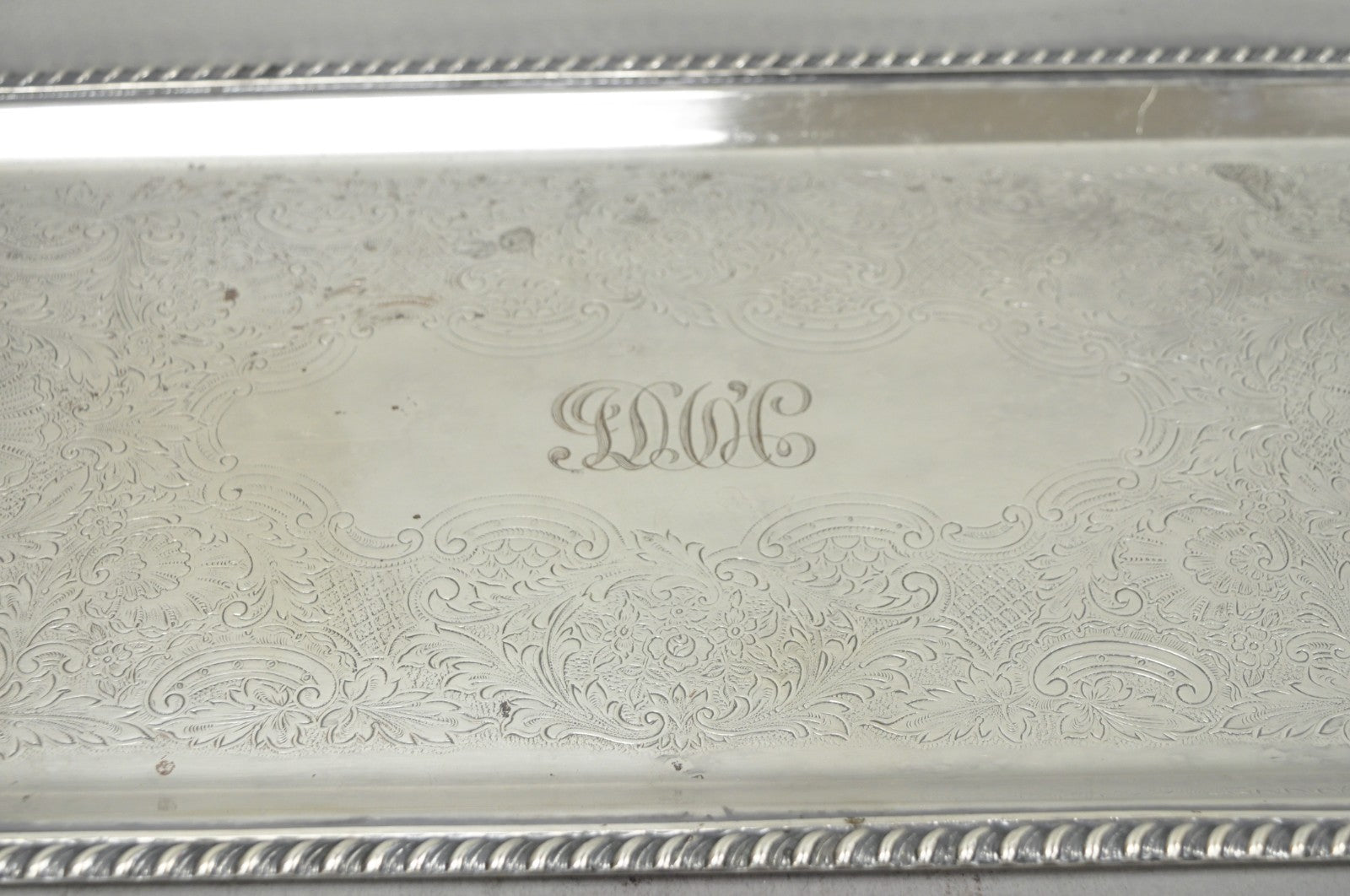 Vintage Black Starr & Gorham Silver Plated Narrow Serving Platter Bar Tray