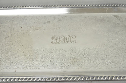 Vintage Black Starr & Gorham Silver Plated Narrow Serving Platter Bar Tray