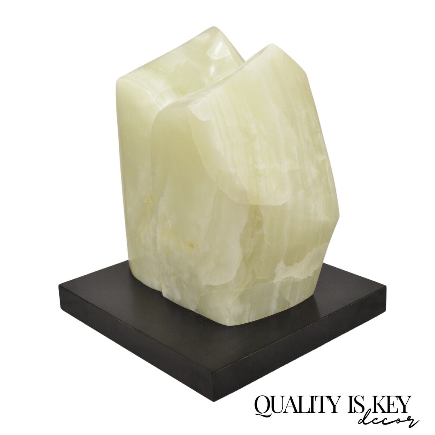 Sheryl C. Benjamin Modern Abstract Carved Onyx Polished Stone Sculpture